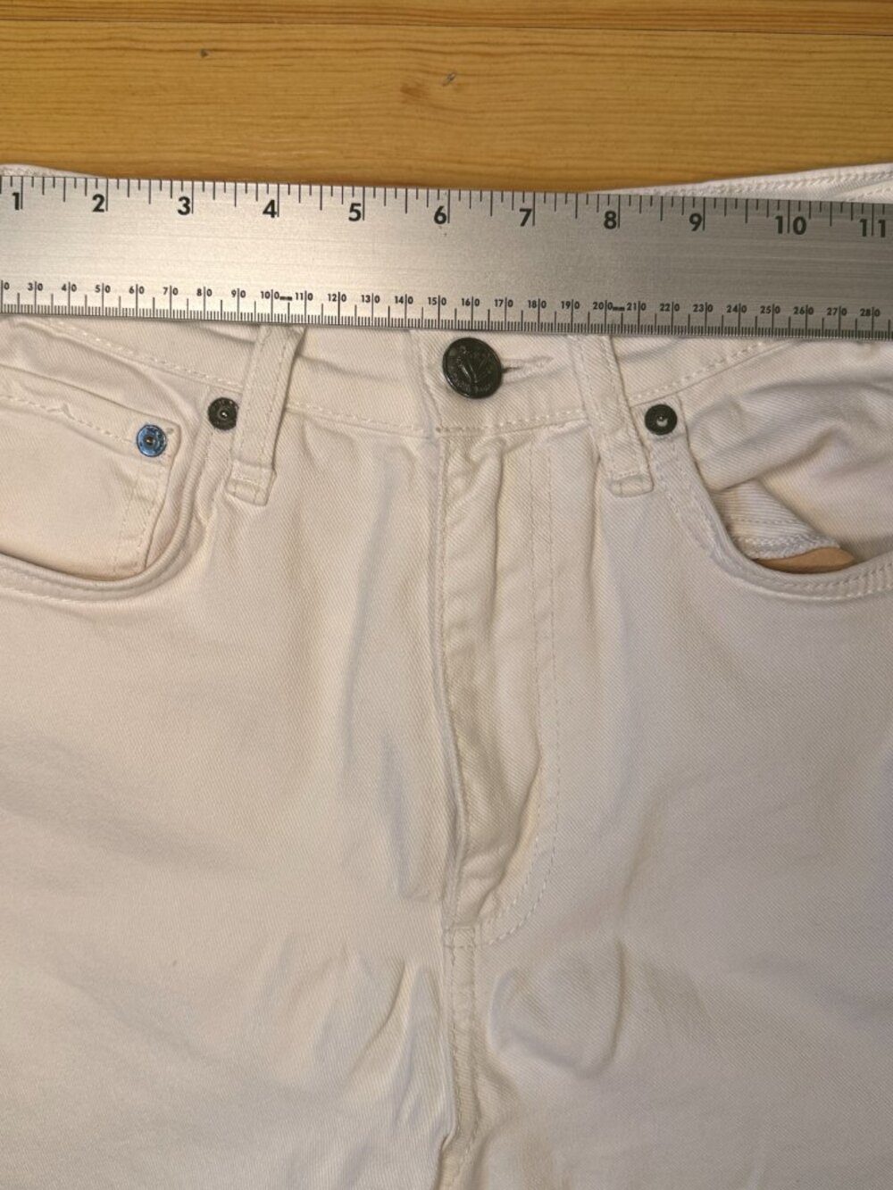 Rag & Bone Women's Size 25 White Wide-Leg Denim Jeans Frayed Hem High Rise - Picture 9 of 16